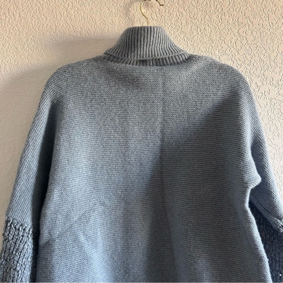 Sundance Turtleneck Sweater Merino Wool Blend Large Blue Grey Mixed Media SOFT - Picture 7 of 10